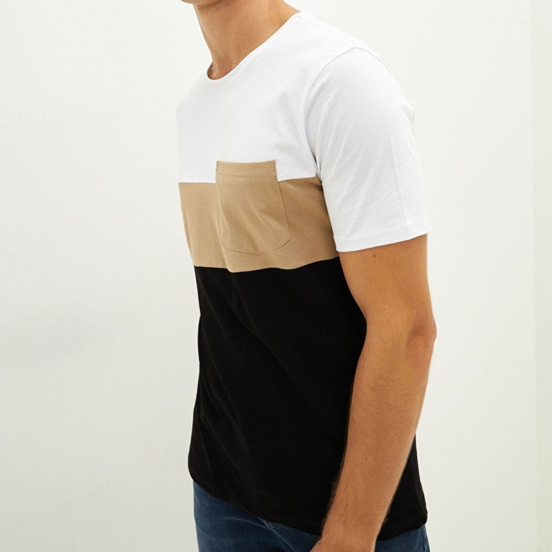 تی شرت آستین کوتاه مردانه ال سی وایکیکی مدل سوپر پنبه جیب دار -  - 3