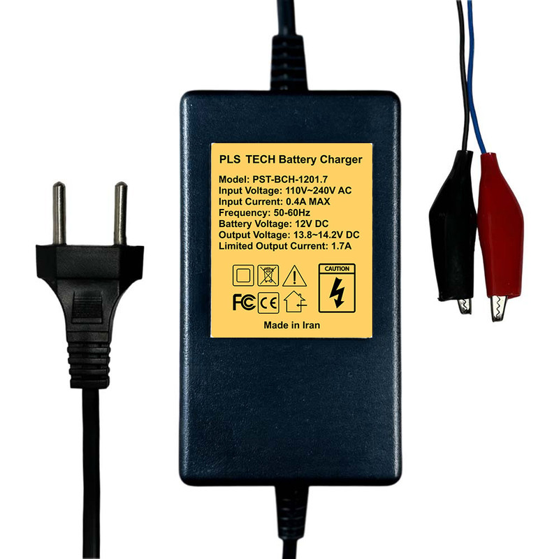 شارژر باتری 12 ولت 1.7 آمپر مدل PST-BCH-1201.7-V02