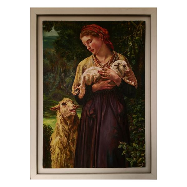 تابلو نقاشی رنگ روغن مدل دختر چوپان تابلو نقاشی رنگ روغن مدل دختر چوپان