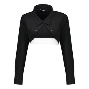 کراپ شومیز آستین بلند زنانه لوسیفر مدل W21661