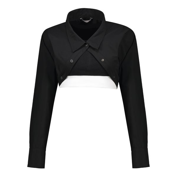 کراپ شومیز آستین بلند زنانه لوسیفر مدل W21661