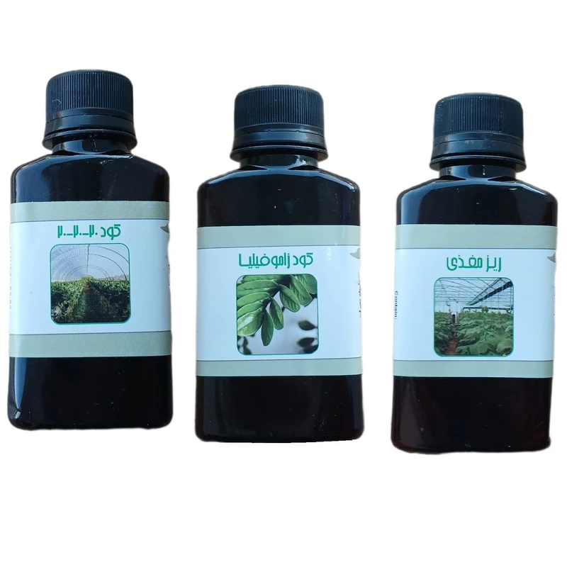 کود مایع کامل سه بیست و ریز مغذی و کود زاموفیلیا مدل life drop حجم 110 میلی لیتر