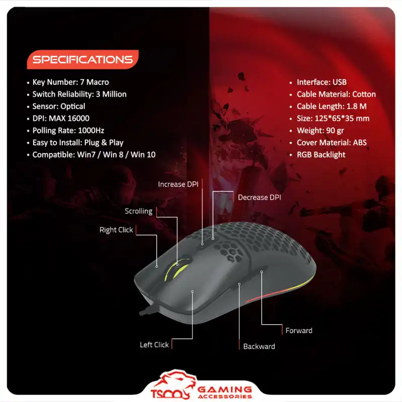 ماوس تسکو مدل GM 790 به همراه ماوس پد