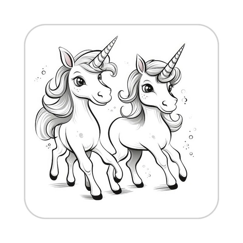 زیر لیوانی کاکتی طرح اسب تک شاخ و یونیکورن مدل mp31038