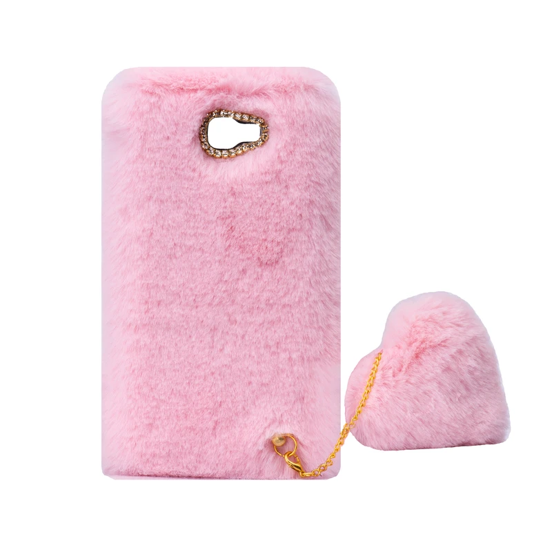 کاور طرح دخترانه مدل خزدار پشمالو مناسب برای گوشی موبایل سامسونگ Galaxy J4 Core  به همراه آویز