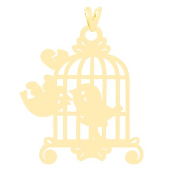 آویز گردنبند طلا 18 عیار زنانه کرابو طرح پرنده در قفس مدل Kr3066