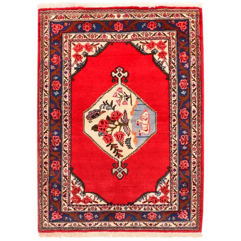 فرش قدیمی دستباف ذرع و نیم سی پرشیا کد 154168