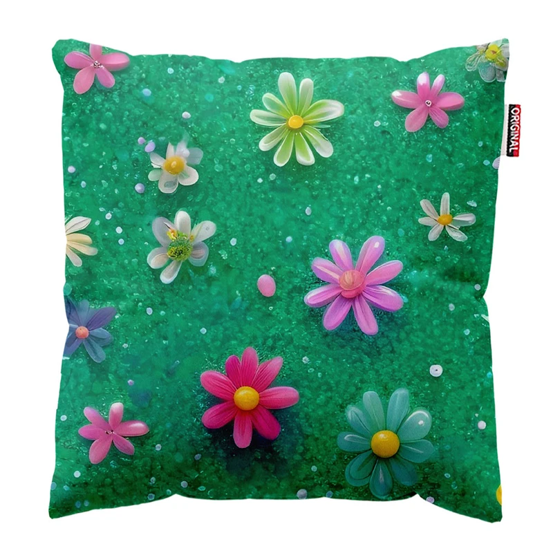  کوسن پاد آفرین طرح گل کد 3602 سایز 40*40 سانتی متر