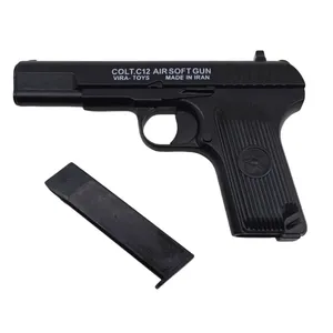 تفنگ بازی ناب سل مدل  کلت تیر ابری ایرسافت گان c12 metal