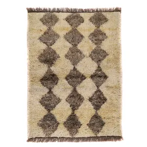 گلیم گبه دستبافت سه متری مدل شگی طرح مراکشی کد 140753