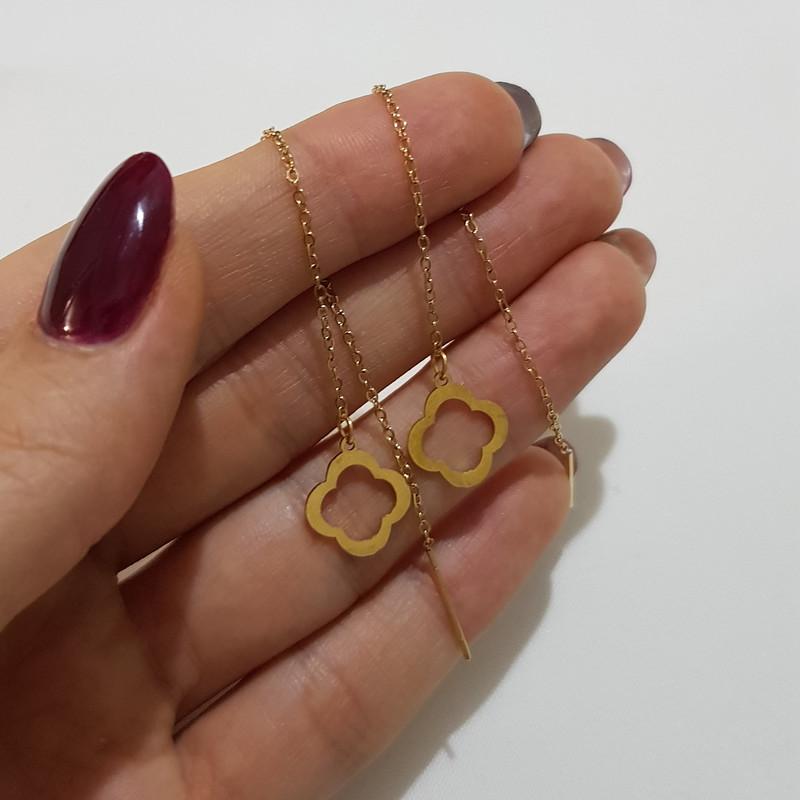 گوشواره زنانه مدل بخیه ای گل 3400 گوشواره زنانه مدل بخیه ای گل 3400