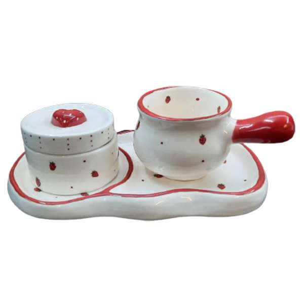 سرویس چای خوری 3 پارچه مدل Strawberry کد SHR 2011