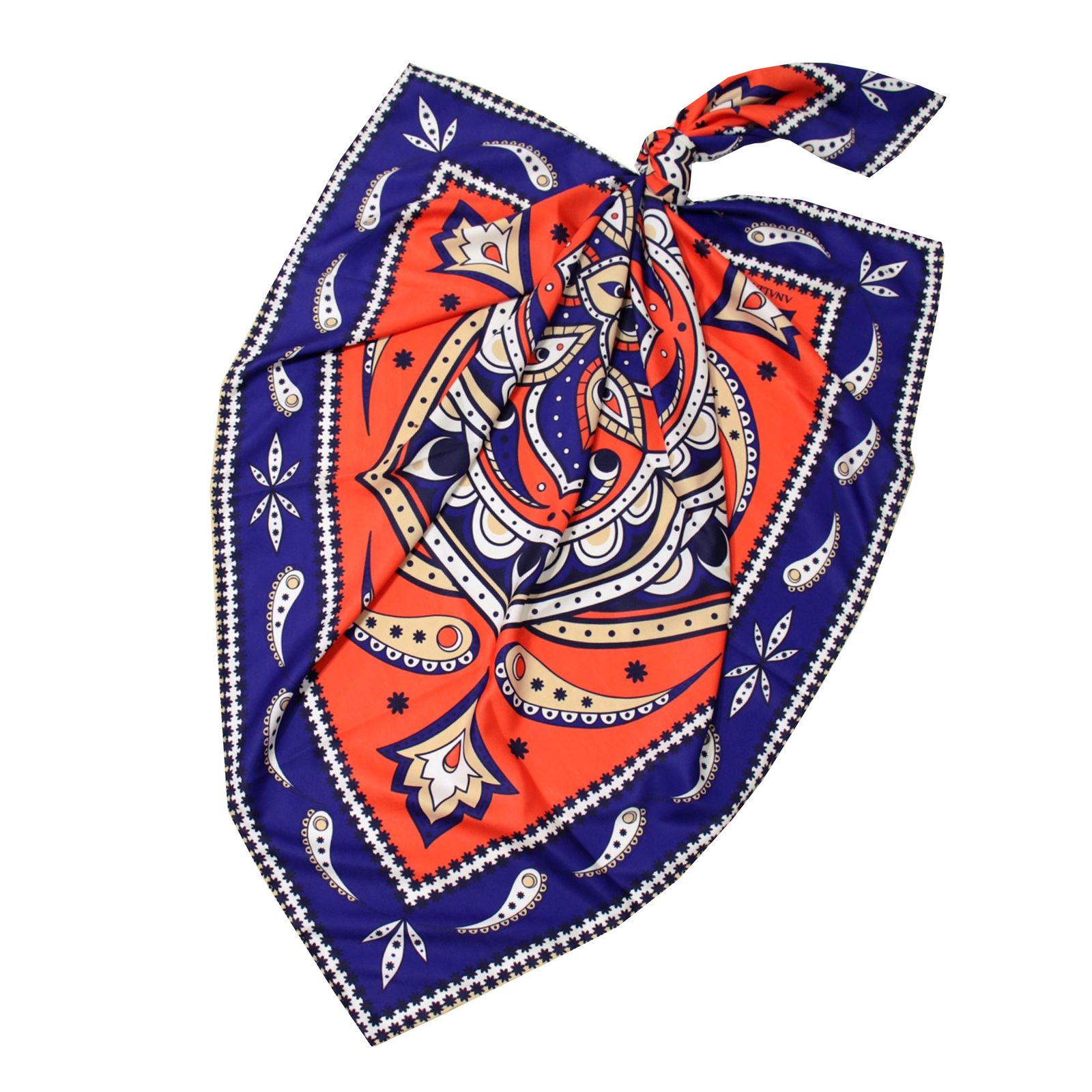 روسری زنانه مدل ابریشم توییل قواره 90 طرح بته جقه کد ana-2931 -  - 1