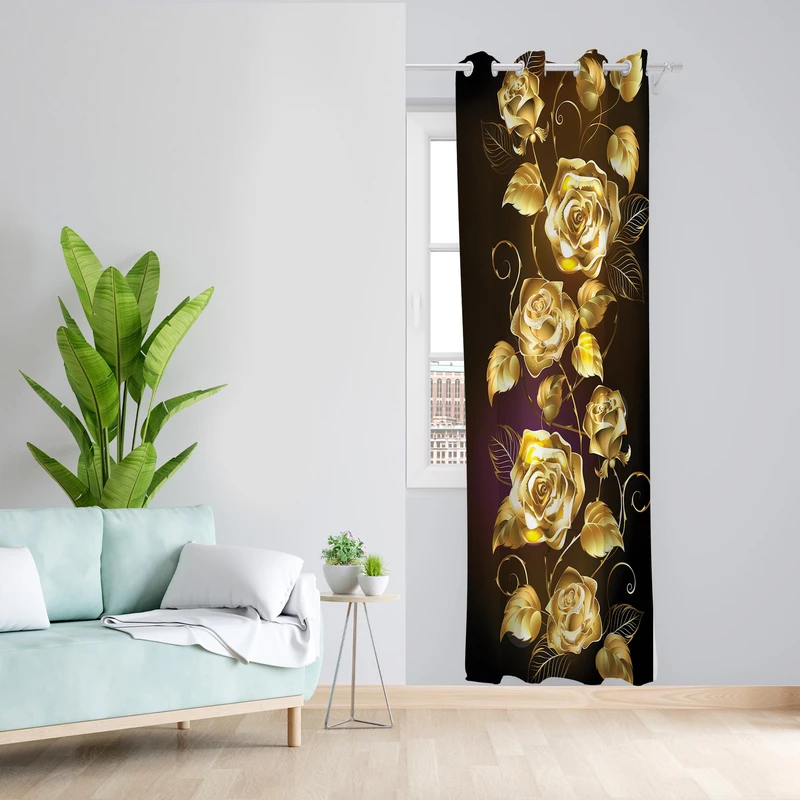 پرده طرح فلاور مدل مخمل پانچی کد 1377 z سایز 140x200 سانتی متر