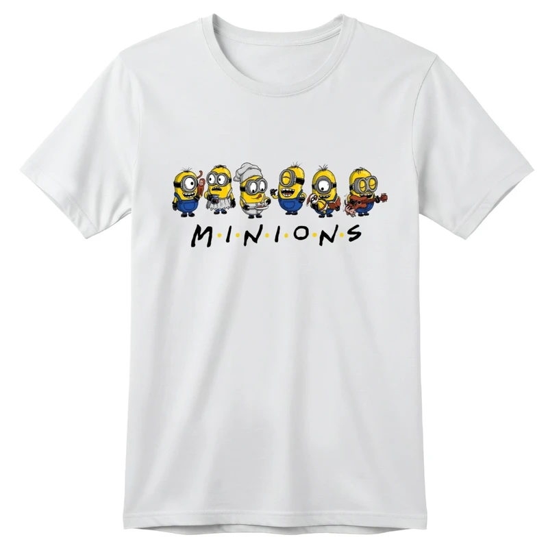 تی‌شرت آستین کوتاه بچگانه مدل دوستان مینیونی کد p1  