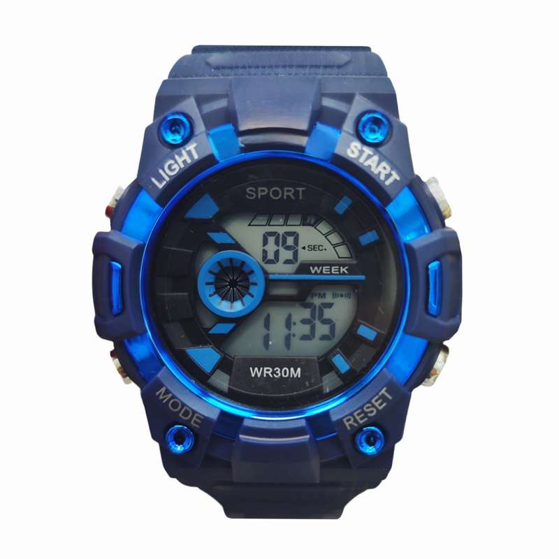 ساعت مچی دیجیتال مدل تک زمانه کرنومتر دار کد ۱ ساعت مچی دیجیتال مدل تک زمانه کرنومتر دار کد ۱