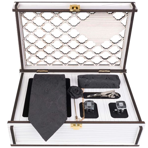 ست کراوات و دستمال جیب و دکمه سردست مردانه جیان فرانکو روسی مدل GF-PA816-BOX ست کراوات و دستمال جیب و دکمه سردست مردانه جیان فرانکو روسی مدل GF-PA816-BOX