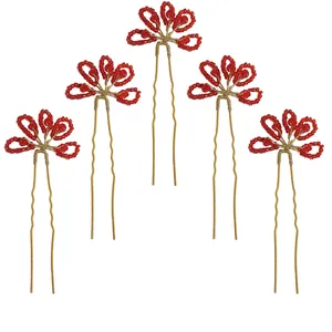 سنجاق مو زنانه مدل گل کد55 بسته 5 عددی