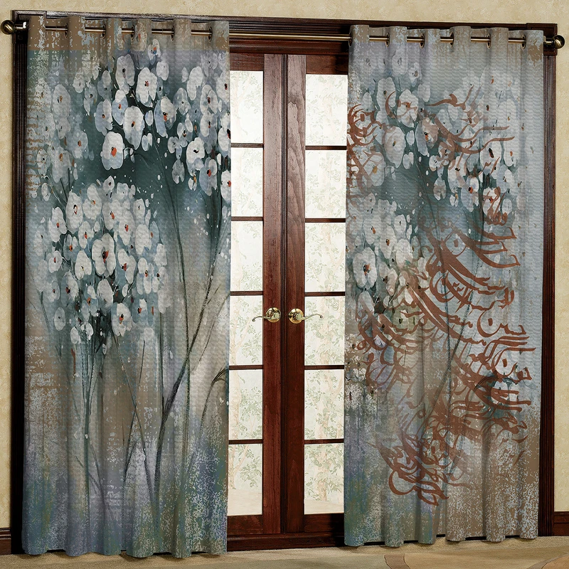  پرده مدل شعر و گل  مخمل پانچی کد 4726 سایز 200x140 سانتی متر