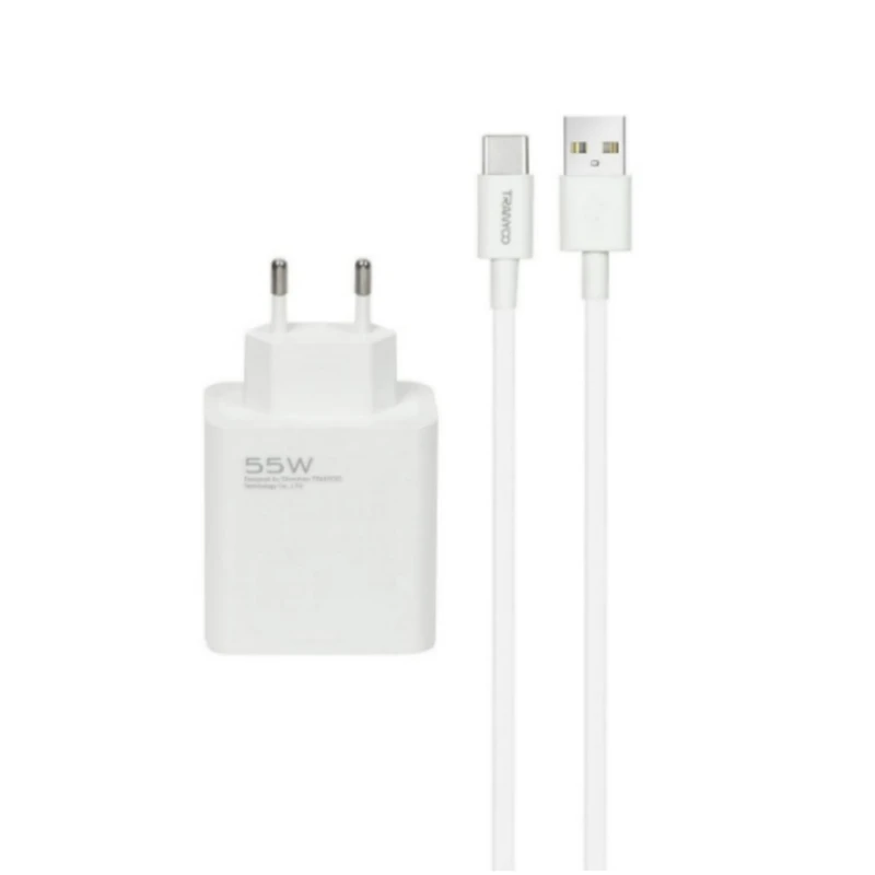 شارژر دیواری 55 وات ترانیو مدل EU3-C به همراه کابل USB-C