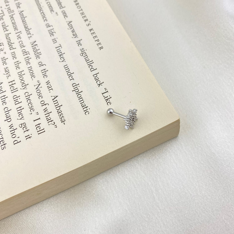 پیرسینگ گوش زنانه مدل برف کد P4435 پیرسینگ گوش زنانه مدل برف کد P4435