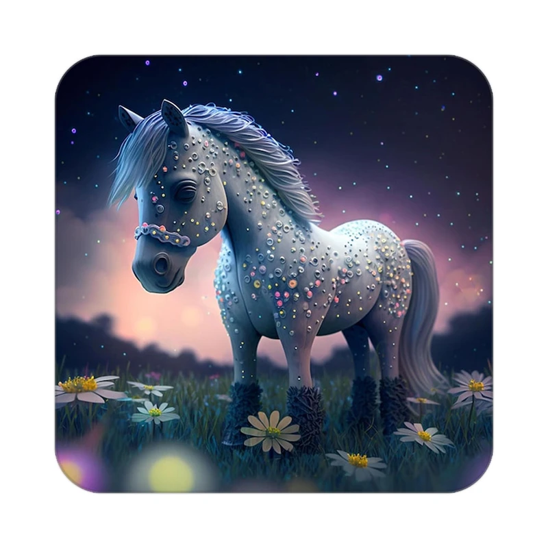 زیر لیوانی کاکتی طرح اسب تک شاخ و یونیکورن مدل mp32200