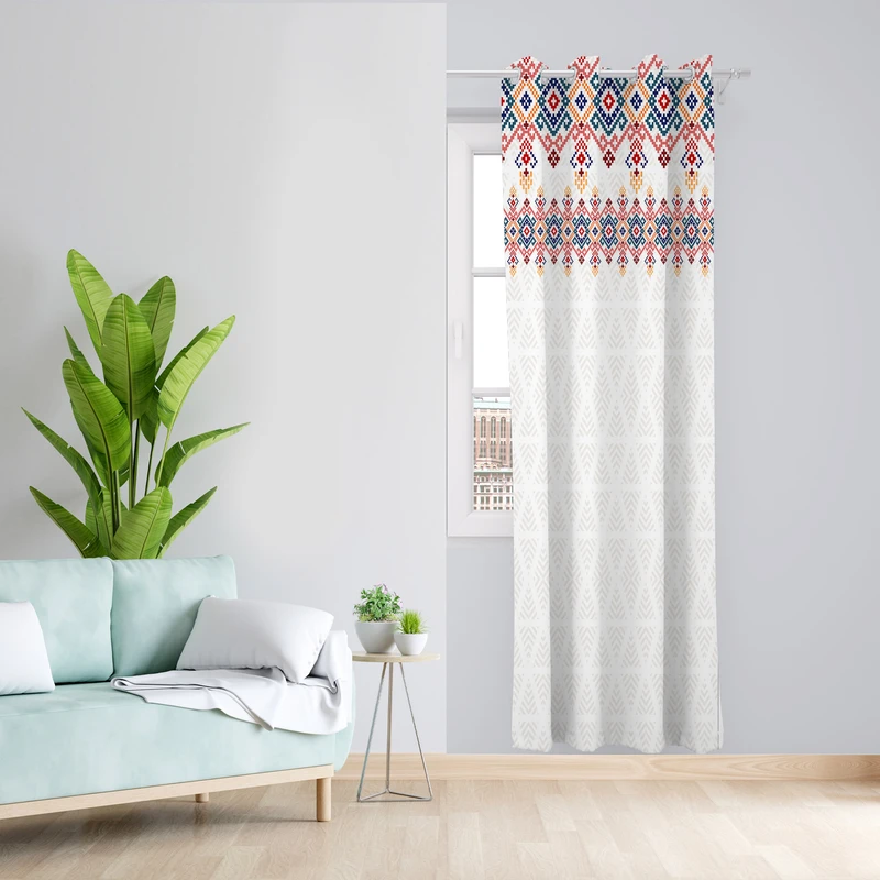 پرده طرح لوزی مدل مخمل پانچی کد 1813 z سایز 140x200 سانتی متر