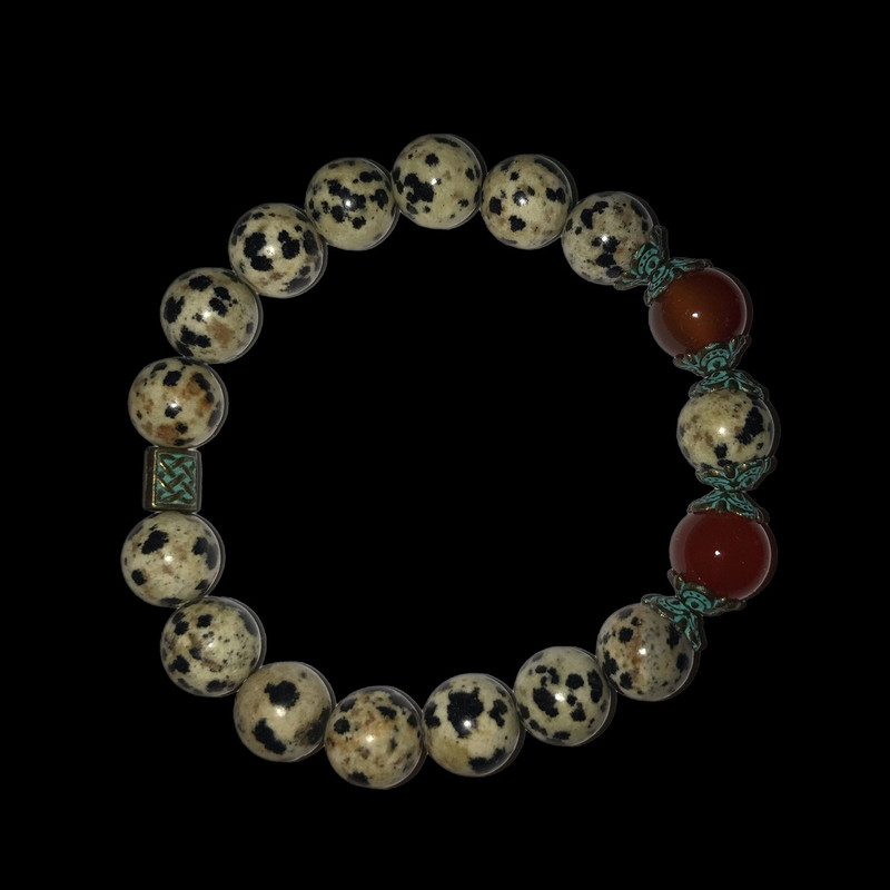 دستبند زنانه مدل سنگ دالماتیان کد S-145