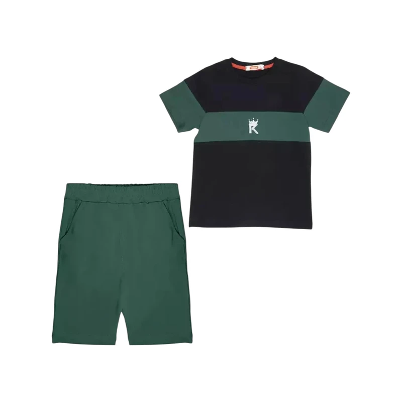 ست تی شرت و شلوارک پسرانه مدل MDSS-CH0654