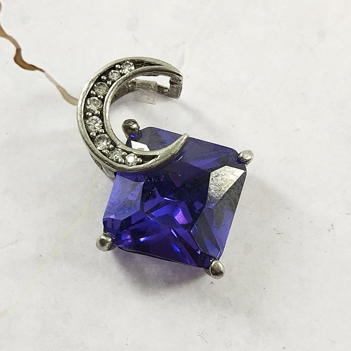 آویز گردنبند نقره زنانه سلین کالا مدل آمتیست کد 12