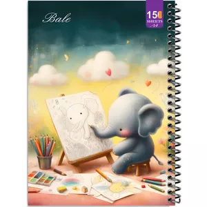 دفتر نقاشی 150 برگ  انتشارات بله مدل رحلی طرح فانتزی فیل نقاش کد A4-P189
