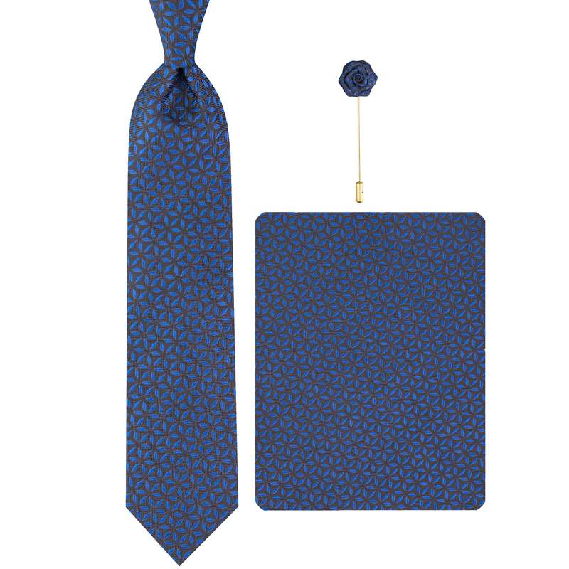 ست کراوات و دستمال جیب و گل کت مردانه جیان فرانکو روسی مدل GF-CA3623-DB