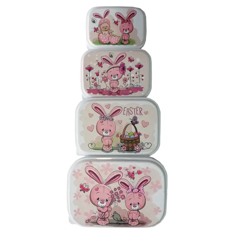 ظرف نگهدارنده غذای کودک مدل خرگوش کد PK-H332 بسته 4 عددی