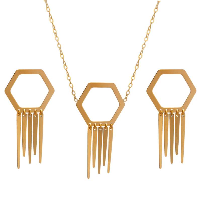 نیم ست طلا 18 عیار زنانه دُرج مدل DS16