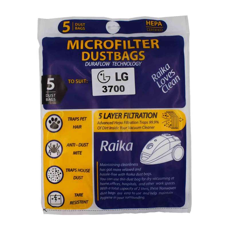 پاکت جاروبرقی رایکا مدل 01 مناسب الجی 3300 - 3700 بسته 5 عددی