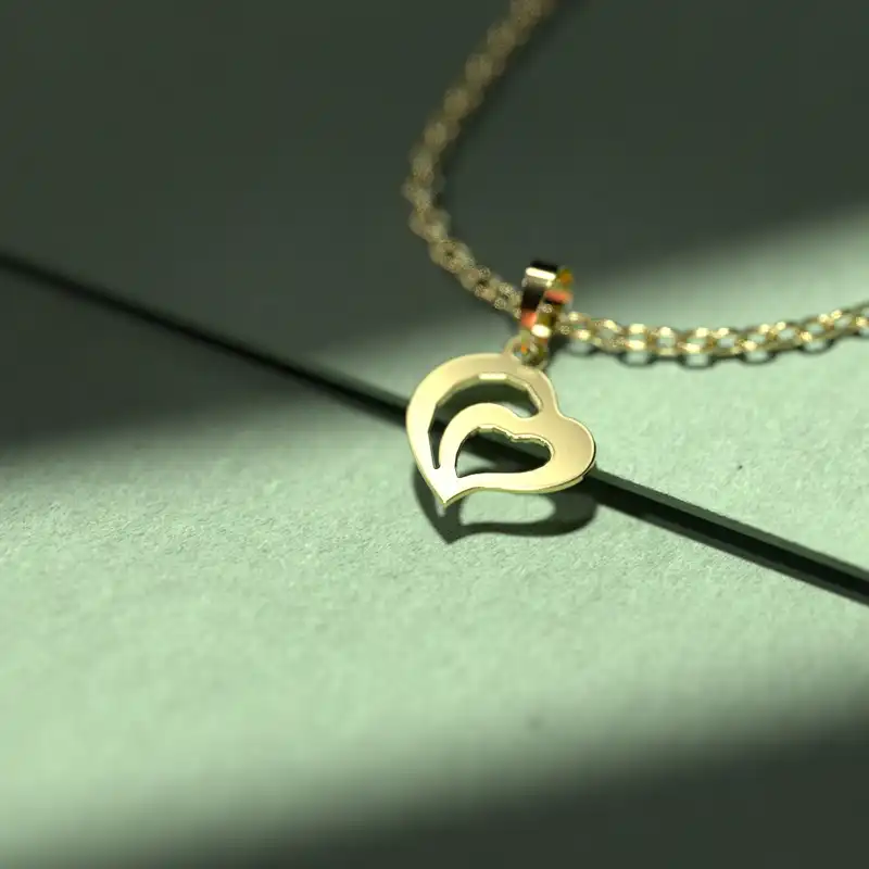 گردنبند طلا 18 عیار زنانه مدوپد مدل  طرح قلب کد R1288