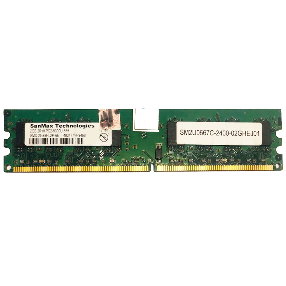 رم دسکتاپ DDR2 تک کاناله 667 مگاهرتز CL5 سانمکس مدل PC2-5300U-555 ظرفیت 2 گیگابایت