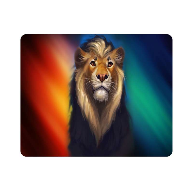 ماوس پد اطلس آبی  طرح نقاشی شیر  مدل T7928