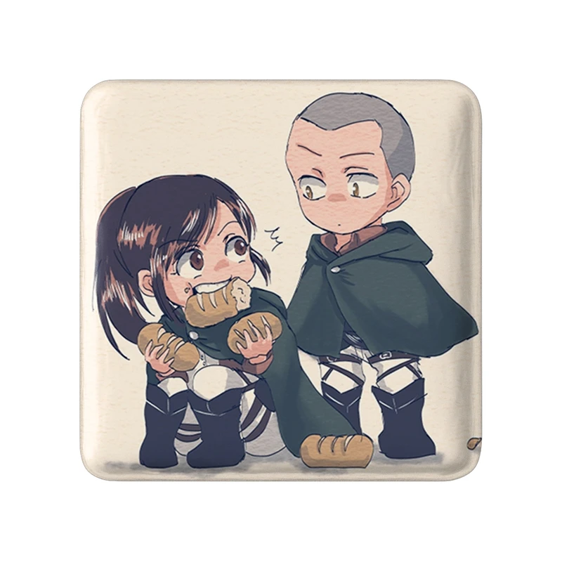 مگنت خندالو طرح ساشا و کانی انیمه اتک آن تایتان Attack on Titan  مدل مربعی کد 18587