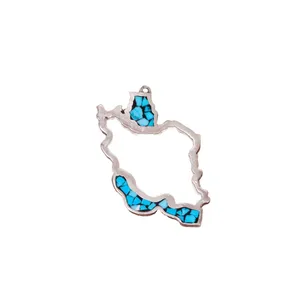 آویز گردنبند نقره مدل ایران کد 28407