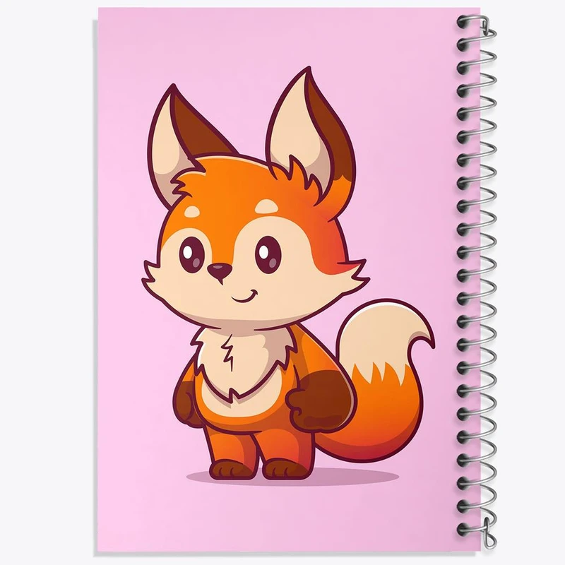 دفتر ژورنال نویسی 50 برگ خندالو مدل نقطه ای طرح حیوانات بامزه روباه کد 29725