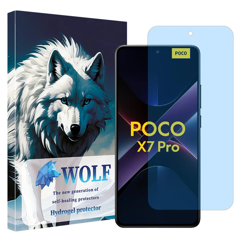 محافظ صفحه نمایش آنتی بلو ولف مدل هیدروژلی مناسب برای گوشی موبایل شیائومی Poco X7 Pro