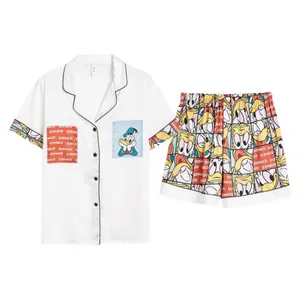 ست شومیز و شلوارک زنانه مدل نخی