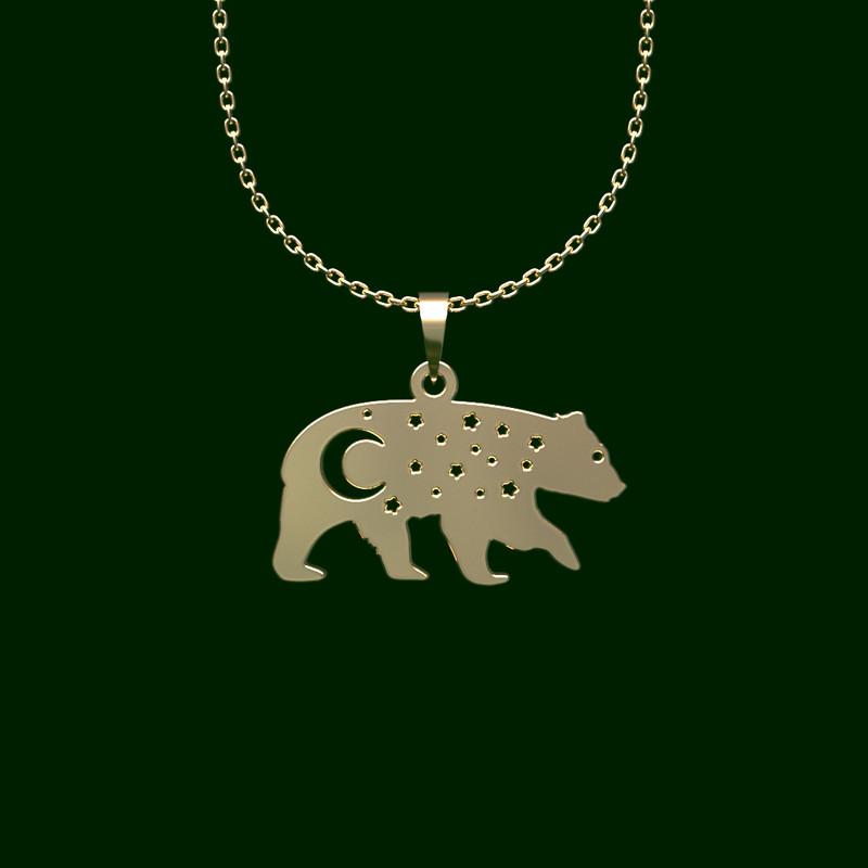 گردنبند طلا 18 عیار زنانه مدوپد مدل خرس کد QQ2-1-1166