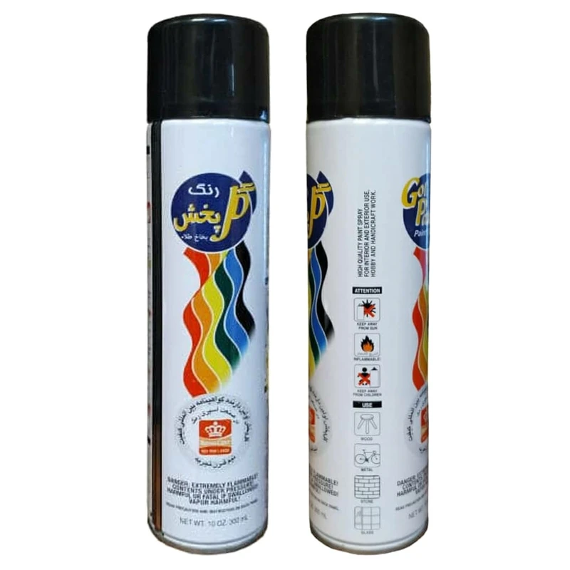 اسپری مشکی مات گل پخش مدل 46 حجم 300 میلی لیتر بسته 2 عددی
