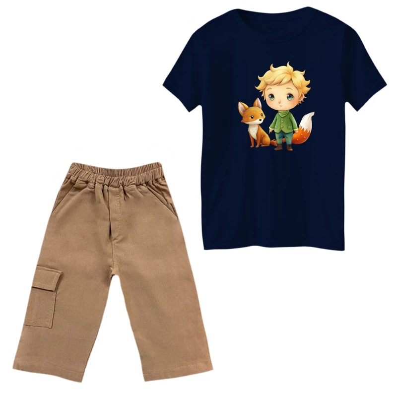 ست تی‌شرت و شلوارک پسرانه مدل شازده کوچولو