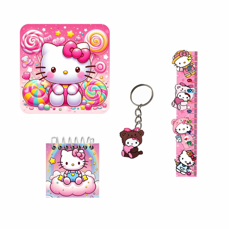 بسته لوازم تحریر مدل هلو کیتی فانتزی کد new1 مجموعه 4 عددی