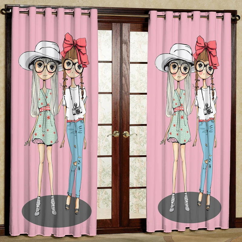 پرده مدل دختر هازان پانچی کد 1830 سایز 140x200 سانتی متر