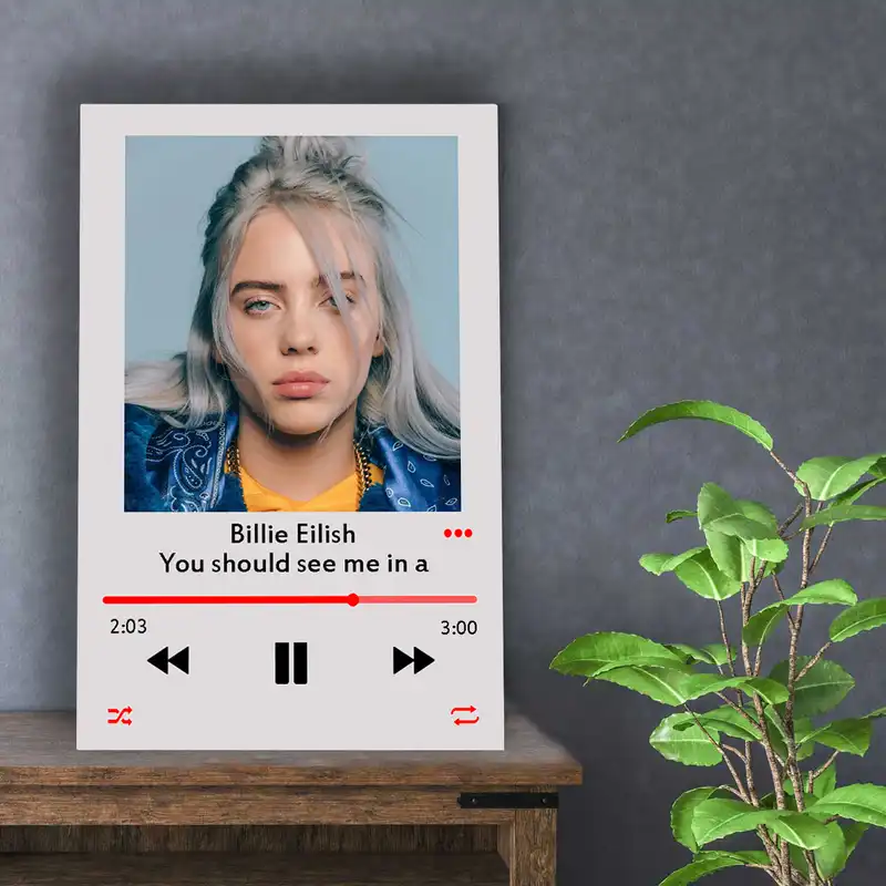 تابلو شاسی مدل موزیک آرت طرح بیلی ایلیش Billie Eilish you should see me in a crown کد MP3-2