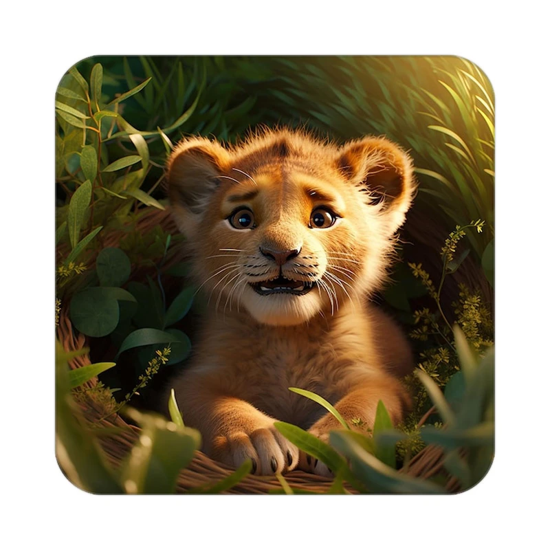 زیر لیوانی کاکتی طرح شیر مدل mp23449